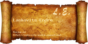 Laskovits Endre névjegykártya